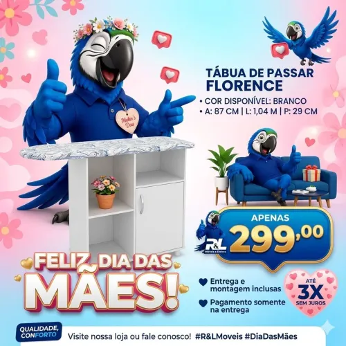 Oferta Dia Das Mães Tábua De Passar Florence/Entrega É Montagem Grátis Loja R L Moveis 