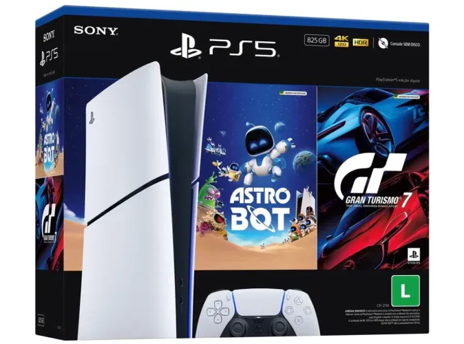 Console Sony PlayStation 5, 825GB, + 2 Jogos Digitais, Edição Digital