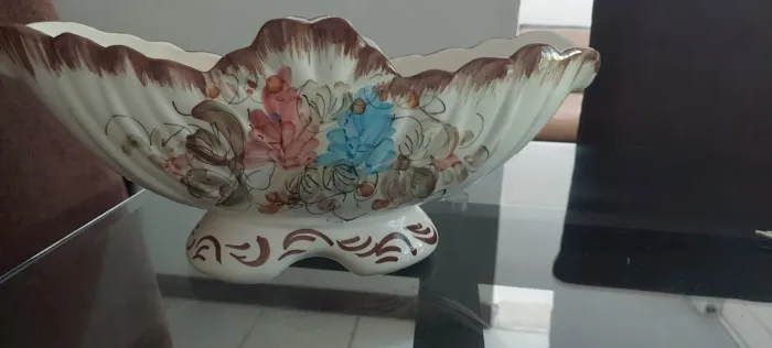 Rara e Magnífica Floreira / Centro de Mesa Antigo em Faiança - Di Thiene (Anos 50/60)