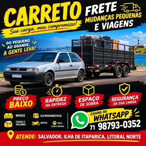 Carreto, frete, mudanças, entulho