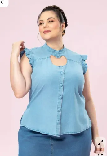 Camisa Jeans Bruna Toda Frida nunca usada XG