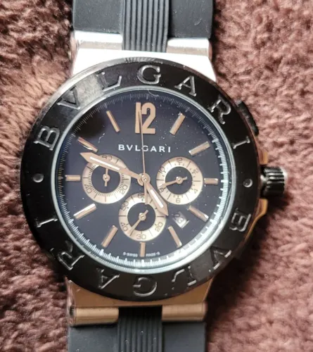 RELÓGIO BVLGARI TODO FUNCIONAL! CRONÓGRAFOS FUNCIONAM!