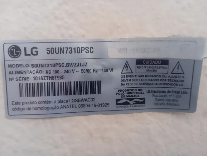 Televisor modelo LG 50un7310psc