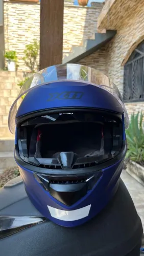 Capacete X11 Turner Escamoteável Óculos Interno Articulado cor Azul Tamanho 64