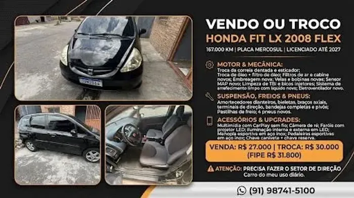 Honda Fit LX 1.4/ 1.4 Flex 8v/16v 5P Mec. 2008