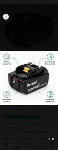 Bateria Makita 18v 5ah semi nova