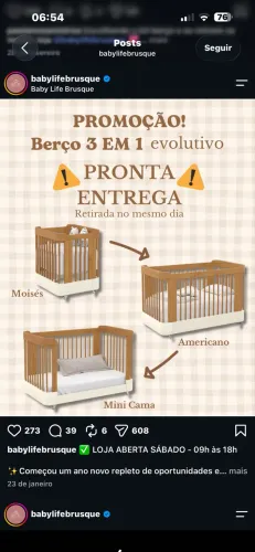 Berço + trança protetora + mosqueteiro