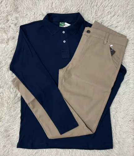 Kit Camisa Polo e Calça Sarja