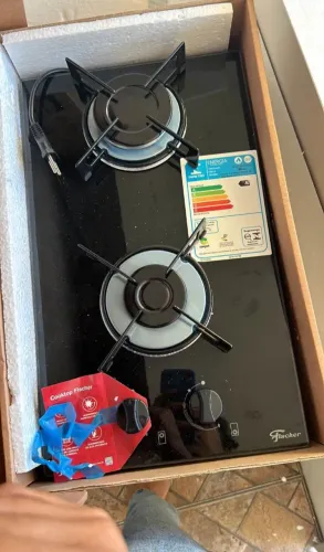 Fogão cooktop Fischer 2 bocas + Base em MDF