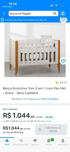 BERÇO EVOLUTIVO 3 EM 1 COM COLCHÃO 