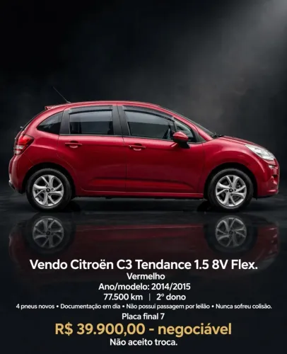Citroen C3 Tendance 1.5 Flex 8V 5P Mec. 2015
