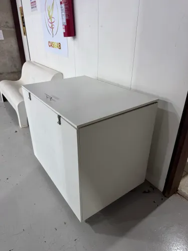 Baú Organizador MDF branco com roda