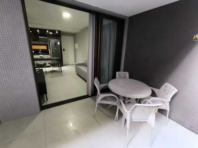 Apartamento mobiliado para aluguel, 01 quarto, sala,área privativa, internet, lazer, Carib