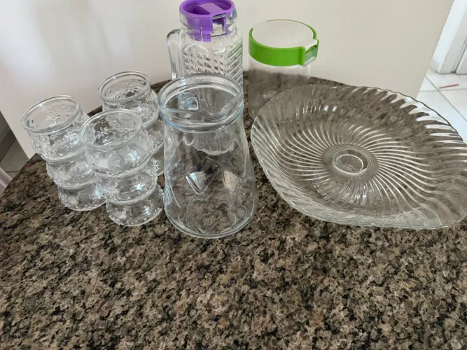 Kit de itens de cozinha de vidro