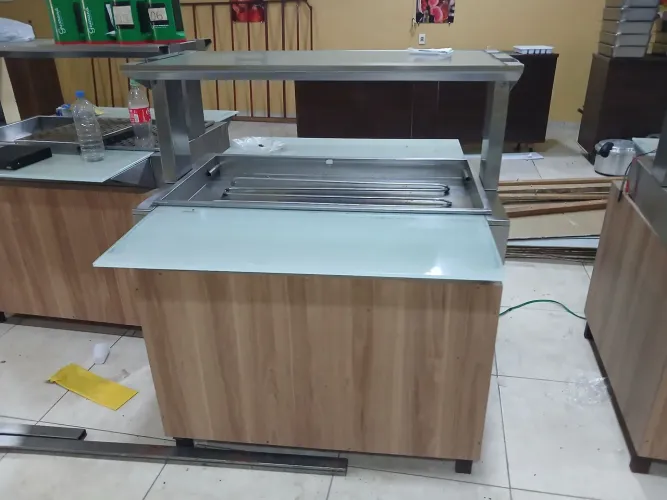 ? CARRO SELF-SERVICE 2 QUENTES + 1 FRIO - ACOMPANHA 8 CUBAS INOX ?