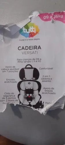 CADEIRA INFANTIL PARA AUTOMOVEIS ATÉ 36 KILOS SEMI NOVA VALOR: 300 REAIS.
