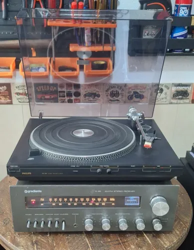 Receiver Gradiente S-95 + Toca Discos Philips FP-312 Revisados Funcionando Perfeitamente
