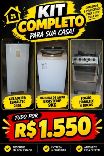 Geladeira, Fogão e Máquina de Lavar