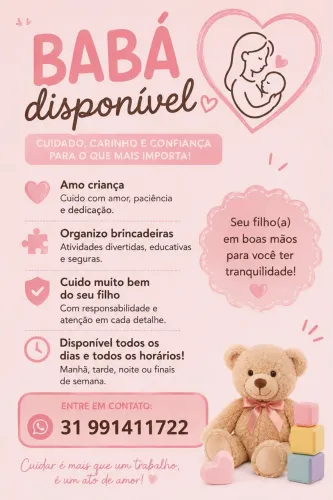 Baba carinhosa disponível todos os dias!