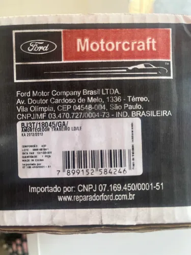 Amortecedor traseiro Ford ka original 2009 a 2012 e kit batente amortecedor