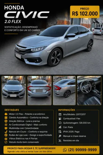 Honda Civic Sedan EX 2.0 Flex 16V Aut.4p 2017