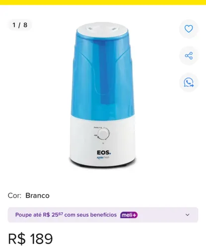 Umidificador E Aromatizador De Ar Ultrassônico Eos 3l
