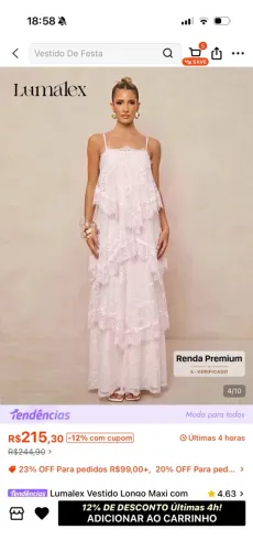 Vestido sheim na embalagem