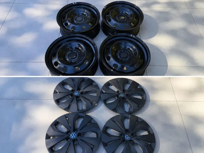 Jogo Rodas Aro 16 Original VW + Calotas Originais Zero Km (Nivus, Polo, Virtus, T-Cross)