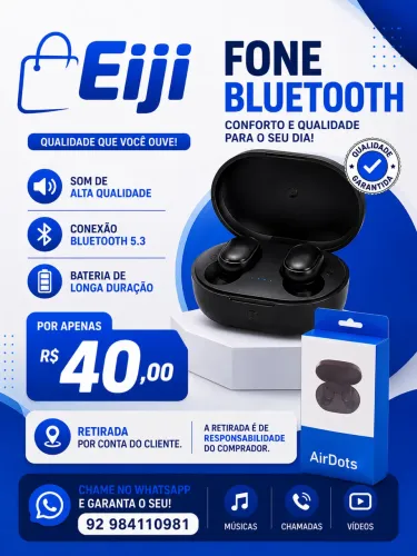 Fone Bluetooth Preto 