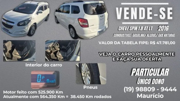 Chevrolet Spin LT 1.8 8V Econo.flex 5P Aut. 2016