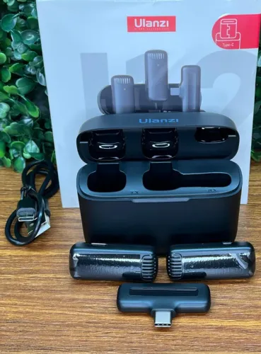 Microfone de Lapela Ulanzi J12 USB-C e Lightning sem fio