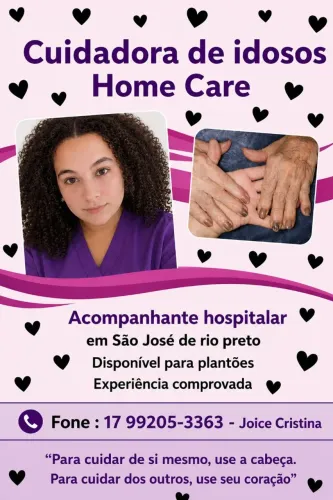 Cuidador de idosos, acompanhante hospitalar, home Care ?