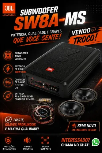 Subwoofer SW8A-MS cabos e 2 alto falantes original Da Honda HRV...