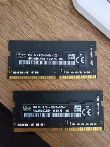 Kit 8GB (2x4GB) Memória Notebook DDR4 2666MHz SK Hynix - Testadas