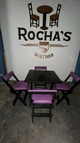 Kit mesa + 4 cadeiras estofadas dobráveis 