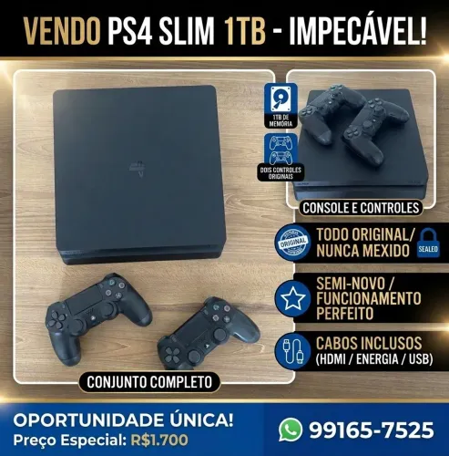 PlayStation 4 Slim / 1TB (Todo ORIGINAL)