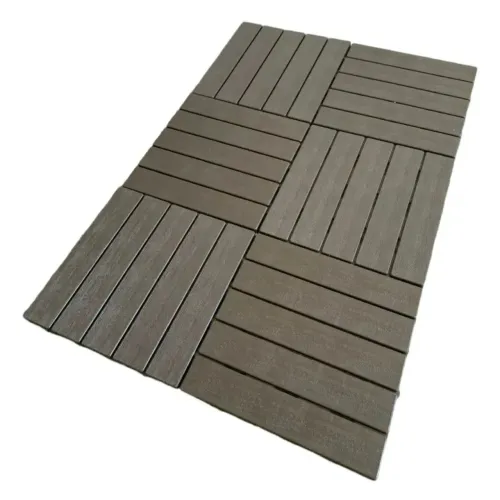 Deck Plástico Modular Preto - Imita Madeira - 30x30cm