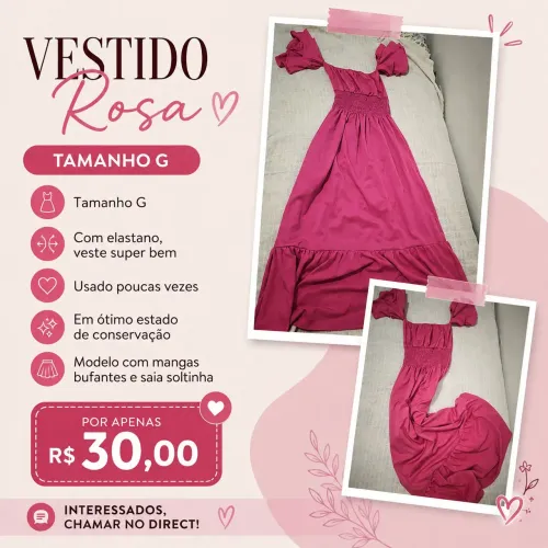 Vestido Rosa com elastano 