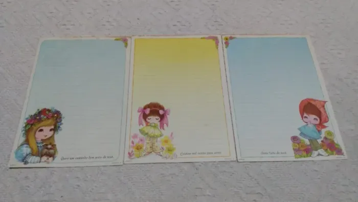 Lote 3 papéis de carta coleção Ambrosiana papel de carta.