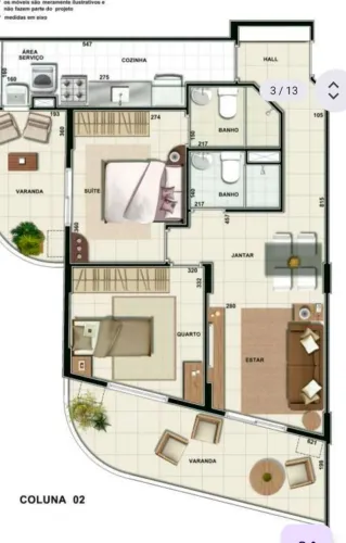 Exelente apartamento com1 suite frente mario viana fundos vital Brasil