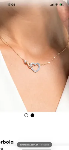 Colar Infinito e coração Swarovski