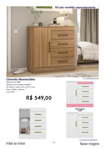 Cômoda Monte videu. Pés de brinde