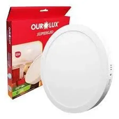 Painel 22×22 Sobrepor REDONDO 18W 6500K OUROLUX ALUMINIO