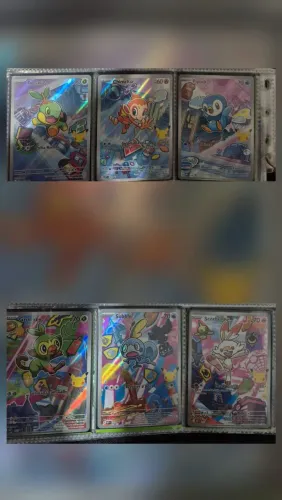 6 cartas porkemon iniciais TCG