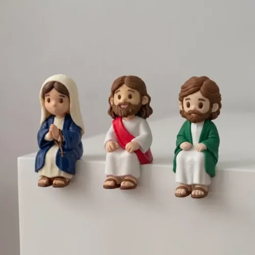 Kit Miniaturas Sentadas - Jesus, Maria e José