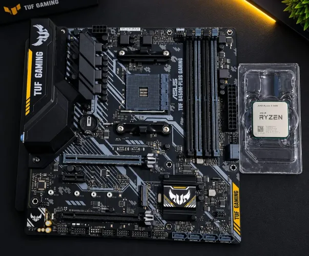 KIT PLACA MÃE ASUS TUF GAMING B450M + RYZEN 5 5500
