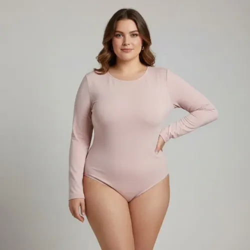 body manga longa plus size