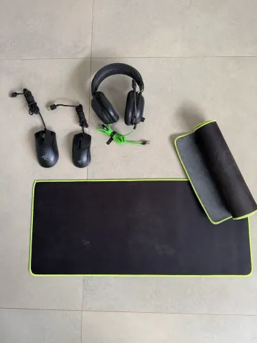 Mouse razer, fone razer, mouse pad - gamer