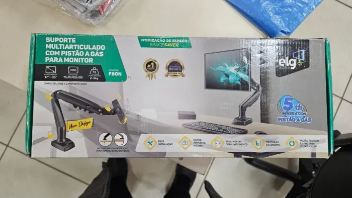 Suporte Para Monitor Articulado De Mesa 17-35" Elg F80n ( novinho nunca usado)