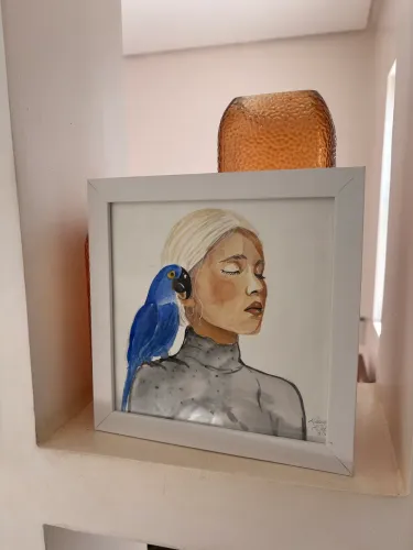 Quadro Autoral em Aquarela + Moldura